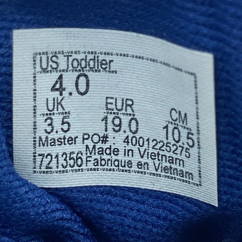 Vans Toddler 4 Slip On Blue Space Alien Pizza Print Sneakers Shoes Skater Y2K